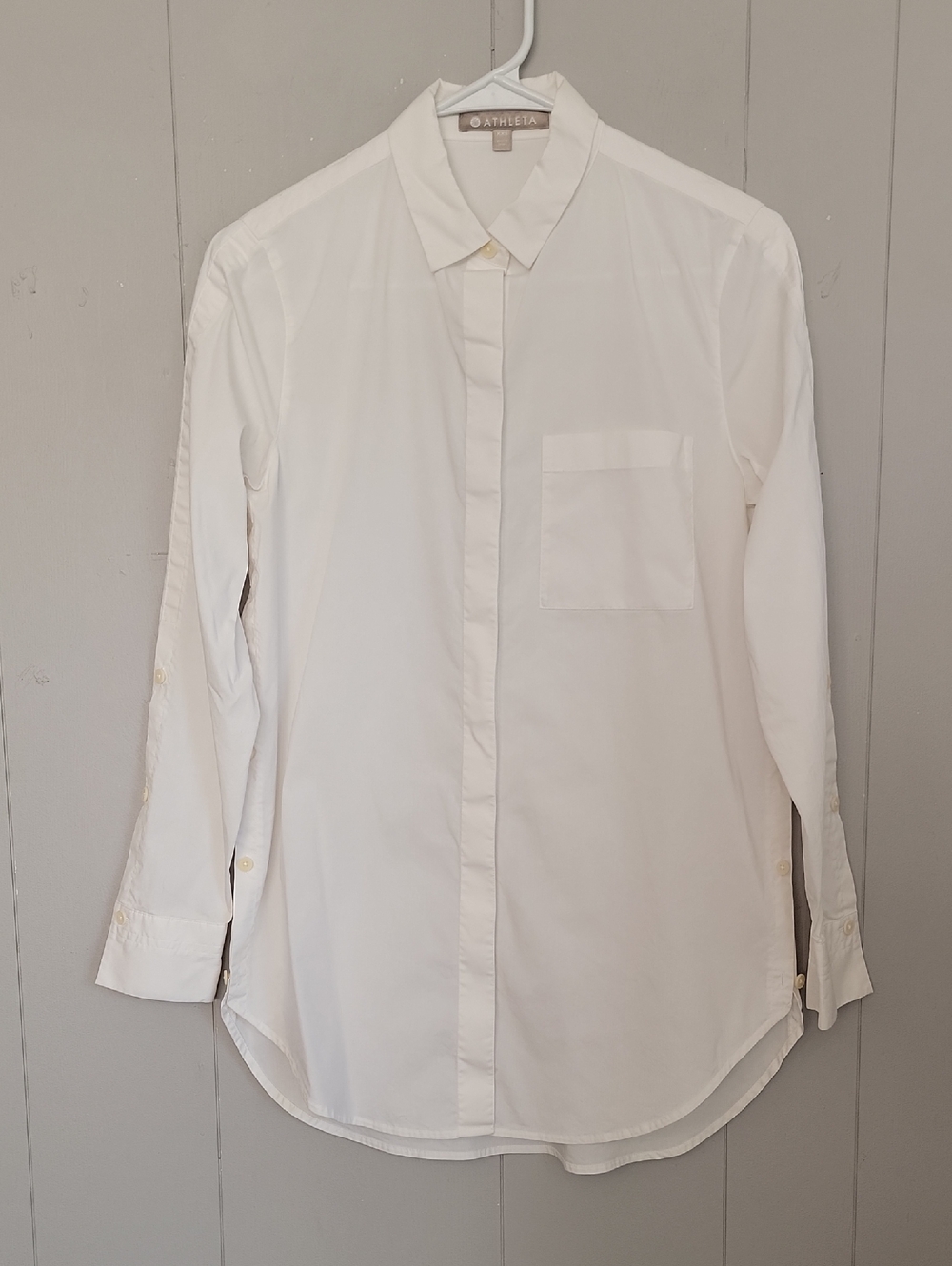 Athleta Women's Shirt XXS White Button Down Long Sleeve